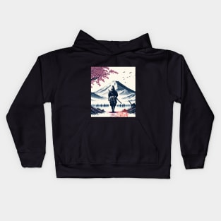 A lone Samurai walking into battle Kids Hoodie